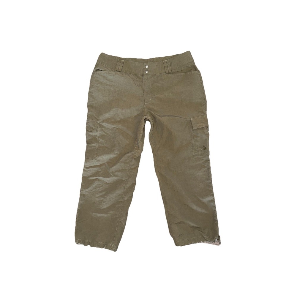 The NORTH FACE Nylon Cargo Drawstring Cropped Khaki Pants Womens Size 10